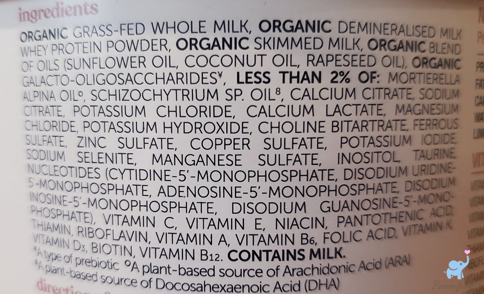 kendamil organic formula ingredients list