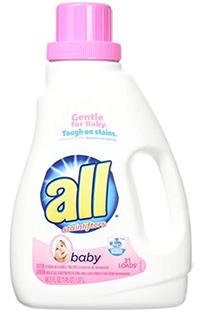 a bottle of all baby sensitive laundry detergent