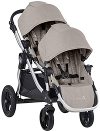 the baby jogger city select double stroller in tan color