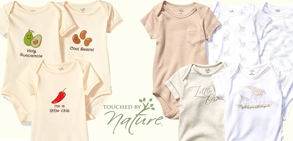 best gender-neutral baby gifts touched by nature onesies