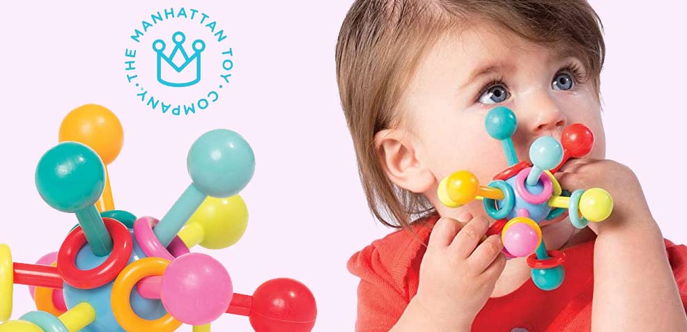 best one-year old girl gifts manhattan toy company teething rattle