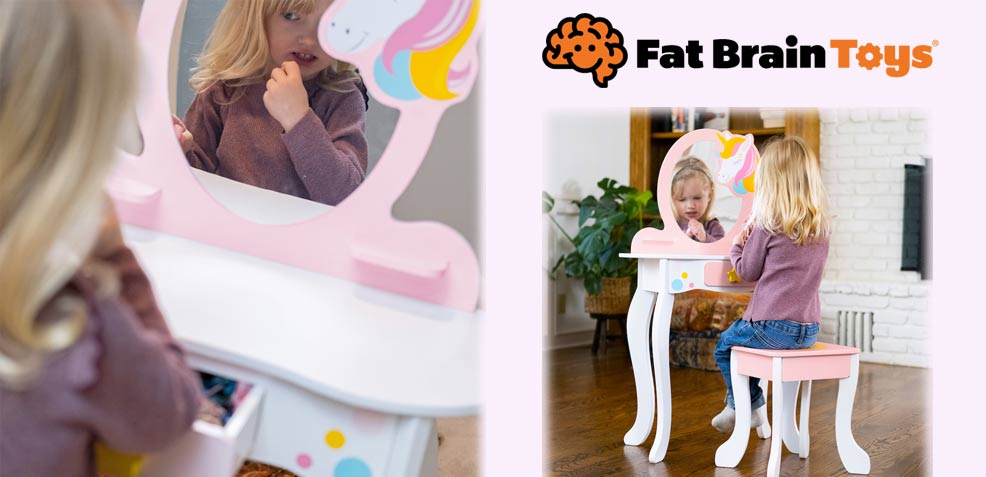 best three-year old girl gifts Fat Brain Toys Unicorn Magic Vanity