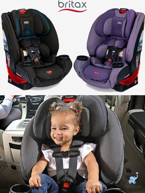 toddler girl sitting in a britax one4life convertible car seat