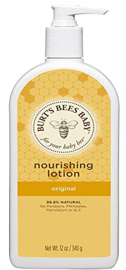 a pump bottle of burts bees nourishing lotion