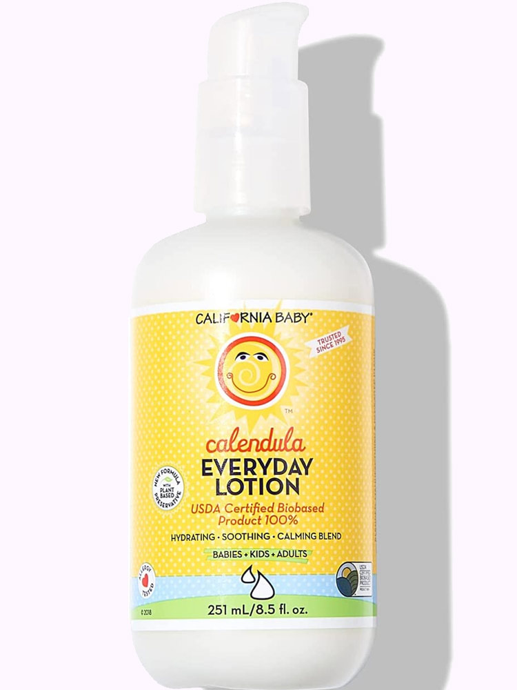 a pump bottle of california calming everyday lotion