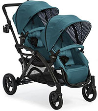 the contours options elite tandem stroller in green color