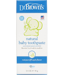 a box of dr browns natural baby toothpaste