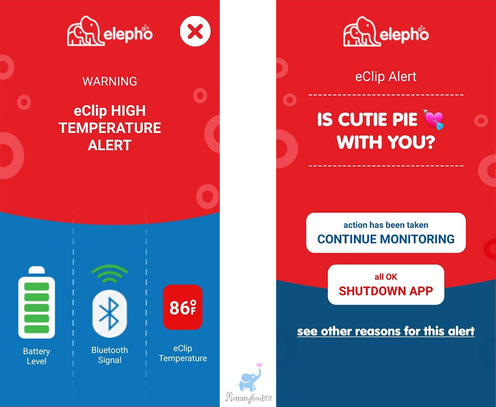 elepho eclip safety alerts on app