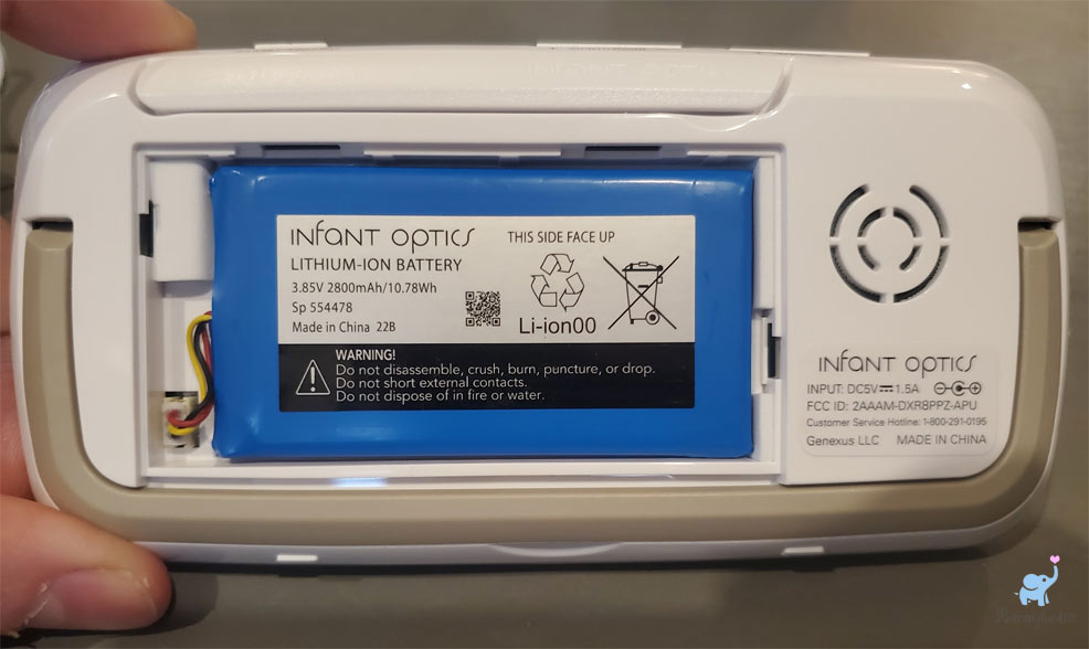 the camera base of the infant optics dxr-8 pro