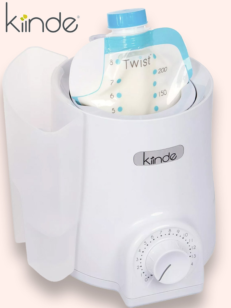 the kiinde kozii safeheat pro heating a pouch of breast milk