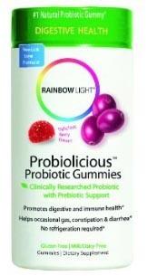 a container of rainbow light probiolicious gummies