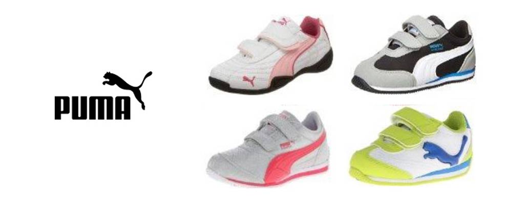 assorted colors of puma toddler walker shoes
