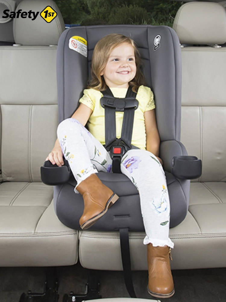 a young girl sitting in the safety 1st jive car seat