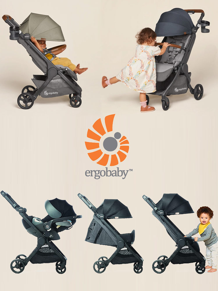 assorted colors of the ergobaby metro plus travel stroller