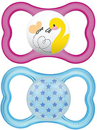 assorted colors of mam orthodontic pacifiers