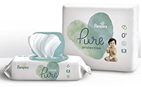 a package of pampers aqua pure baby wipes