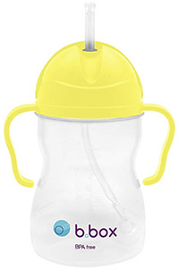 a yellow bbox sippy cup weighted straw cup