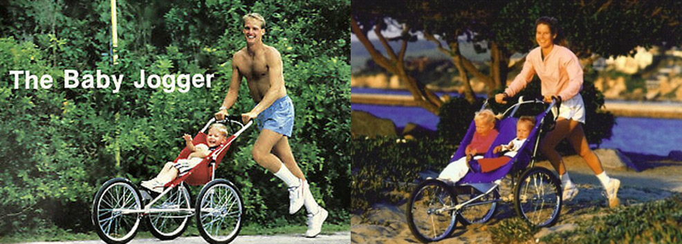 1980s first running stroller phil baechler baby jogger