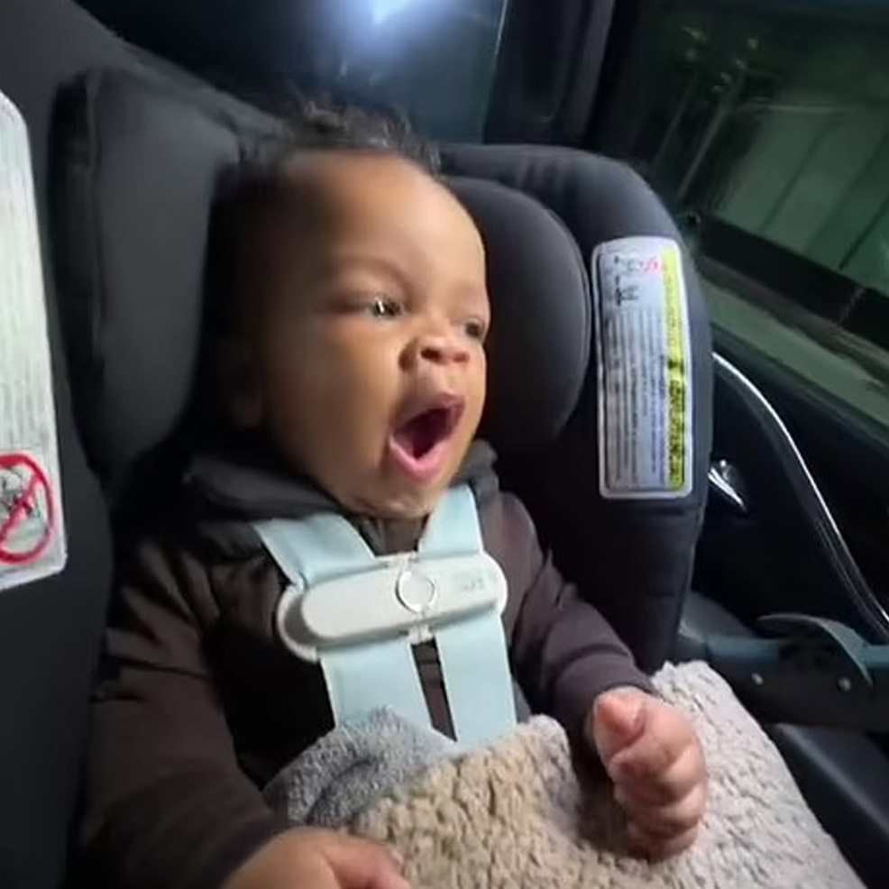rihannas baby in an evenflo car seat