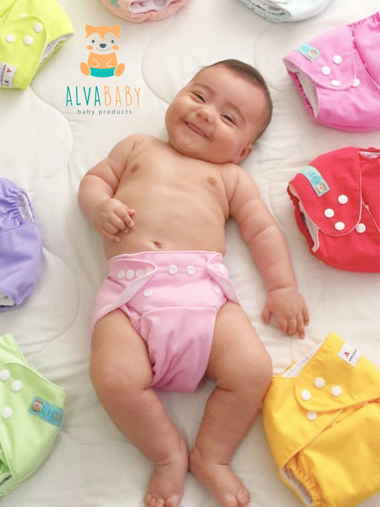 assorted colors of the alvababy cloth diapers