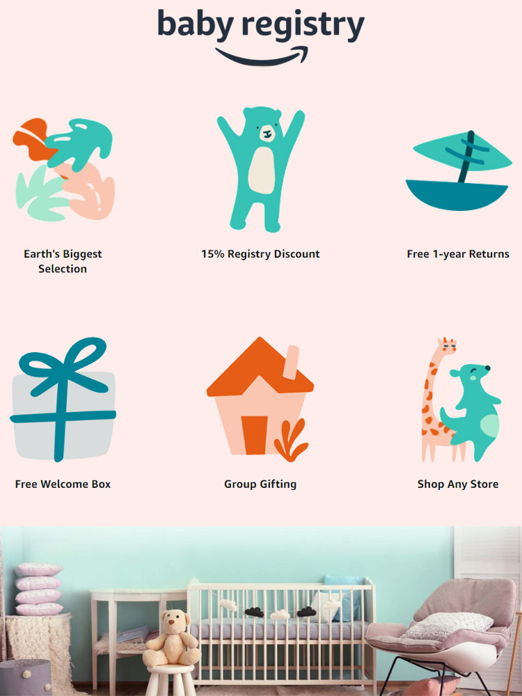 assorted features of the amazon baby registry