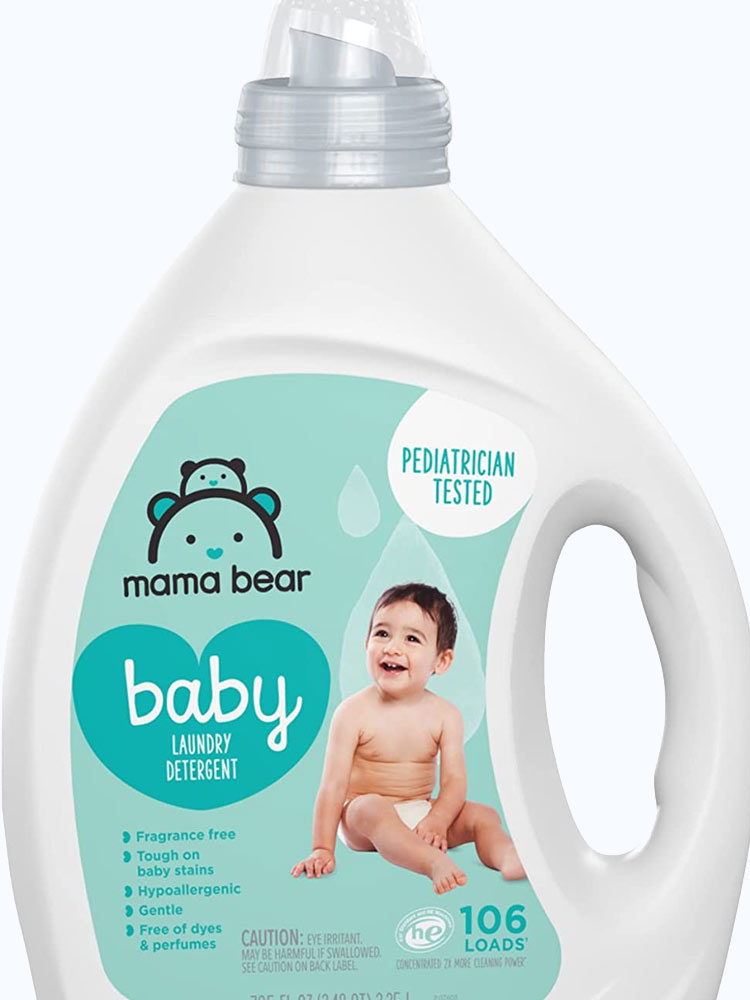 a bottle of the mama bear gentle sensitive baby laundry detergent