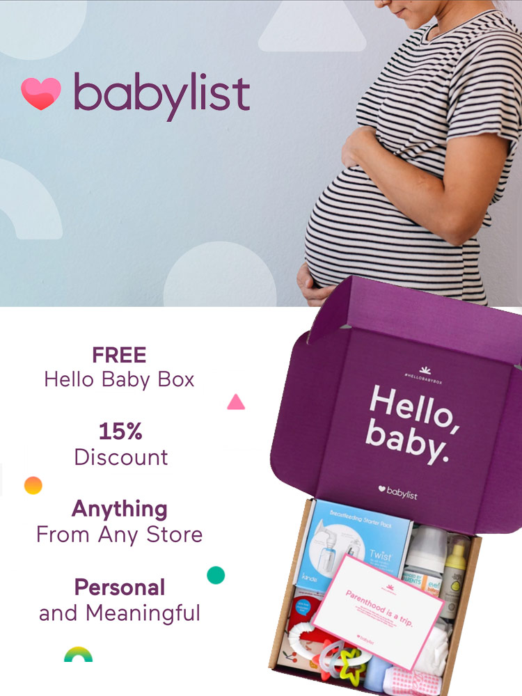 a pregnant mother and a list of features of the babylist baby registry