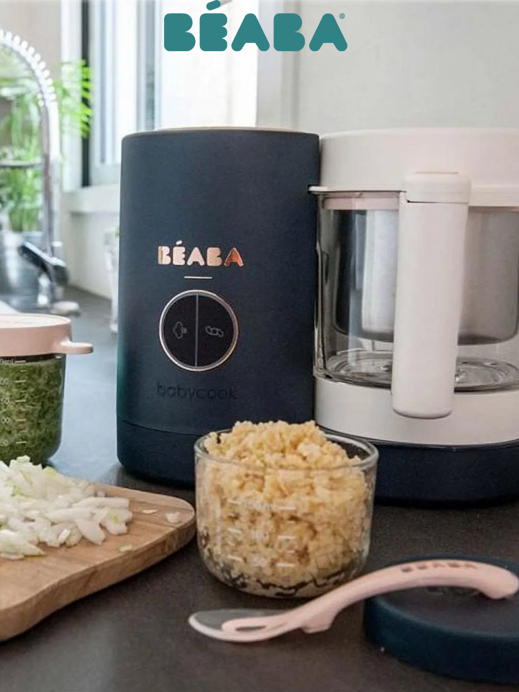 the beaba babycook neo food maker on a kitchen counter