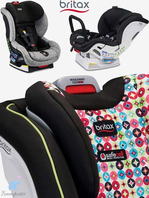 the britax boulevard clicktight in three colors and patterns