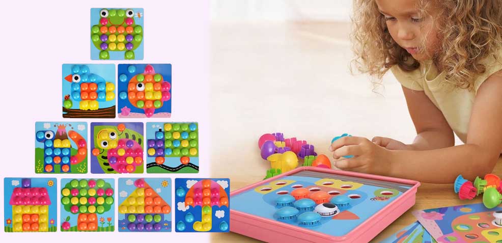 best two-year old girl gifts button art peg board set