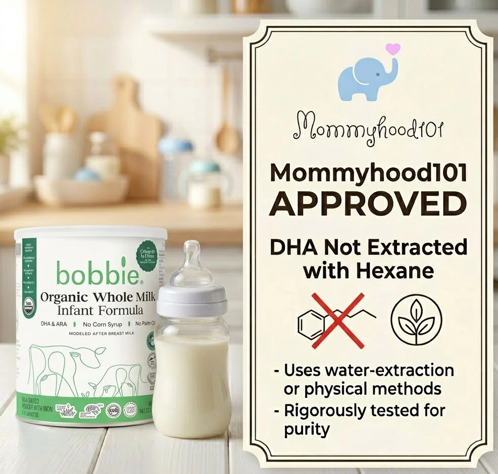 Bobbie Organic Infant Formula and water-extracted DHA without hexane