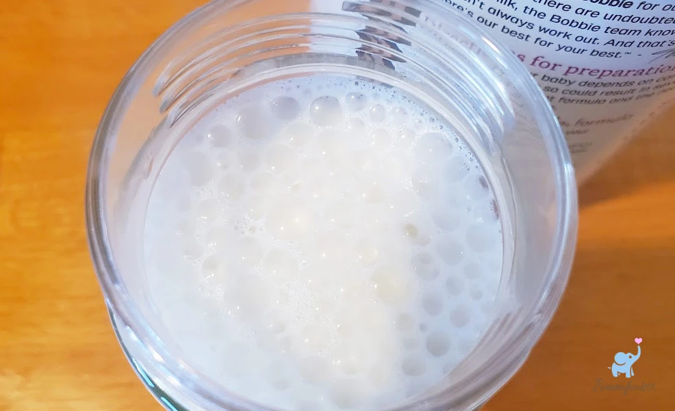 prepared bottle of the bobbie gentle formula