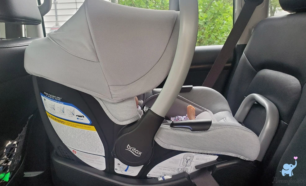 the britax cypress infant car seat installed in vehicle