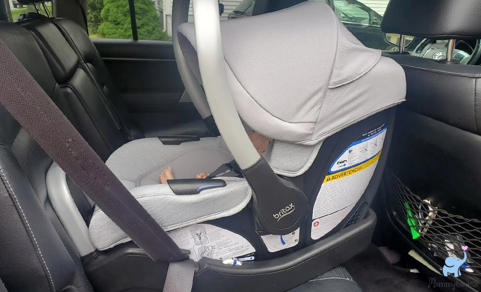the britax cypress infant car seat installed in vehicle