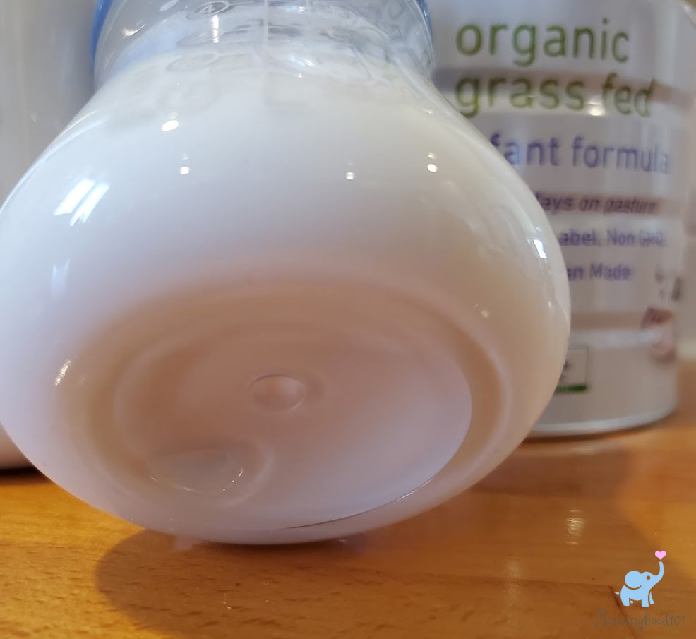 bubs organic infant formula prepared in bottle