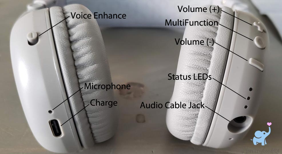 buddyphones play headphones buttons ports