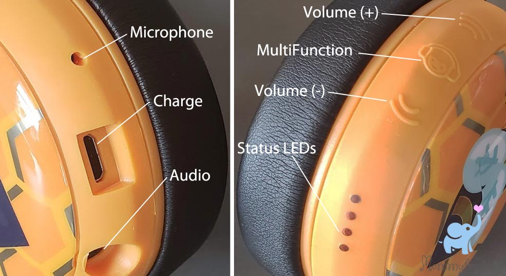 buddyphones wave waterproof headphones buttons ports