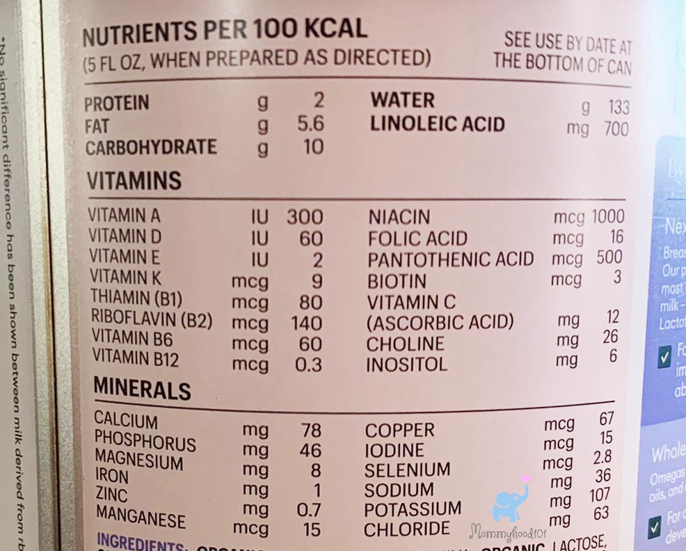 byheart baby formula nutrition facts