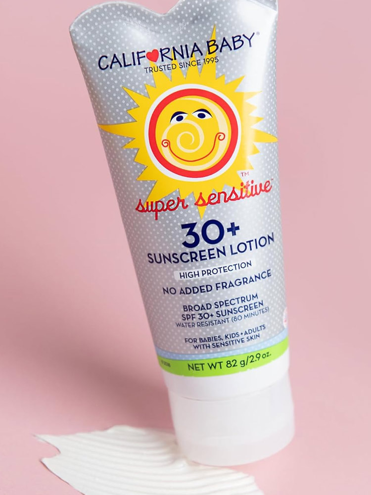 a tube of California baby mineral sunscreen