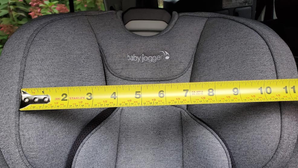 headrest width on the baby jogger city turn car seat
