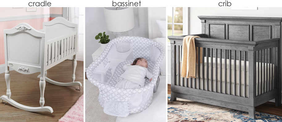 crib versus bassinet versus cradle