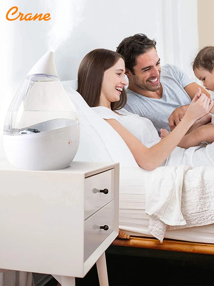 Crane Drop cool mist humidifier running in a nursery