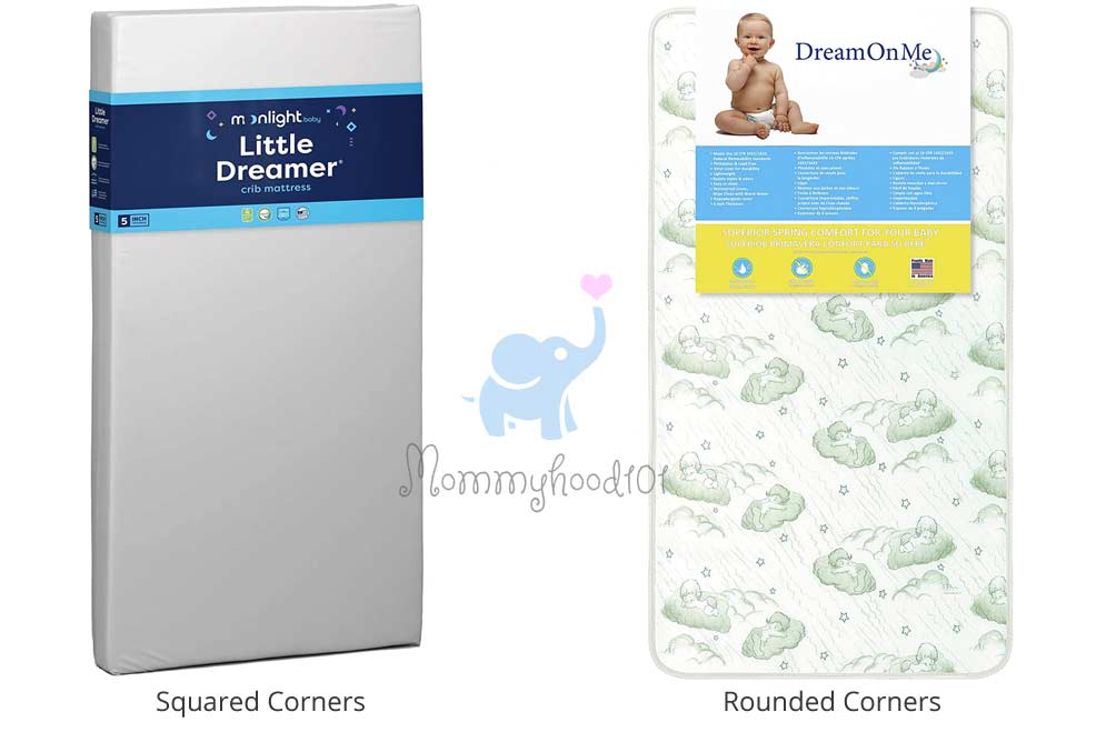 crib mattress corners rounded square