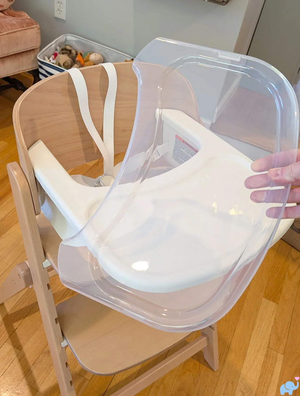 Removable silicone tray liner on the Delta Children Crave High Chair