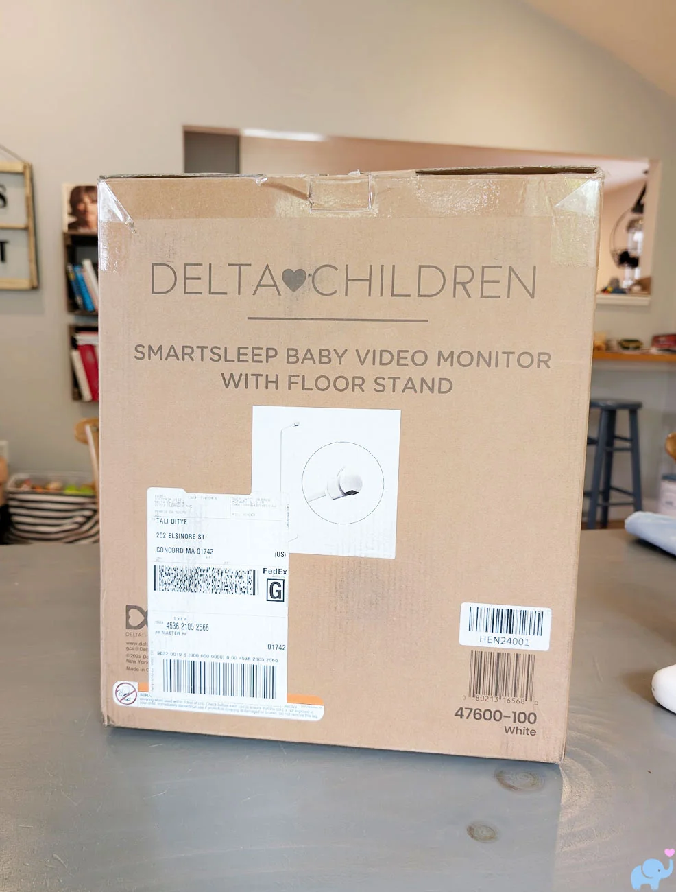 Delta Children Smart Sleep Video Baby Monitor in its simple retail box