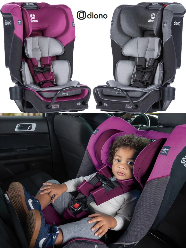 toddler boy sitting rear-facing in a diono radian 3qx convertible car seat