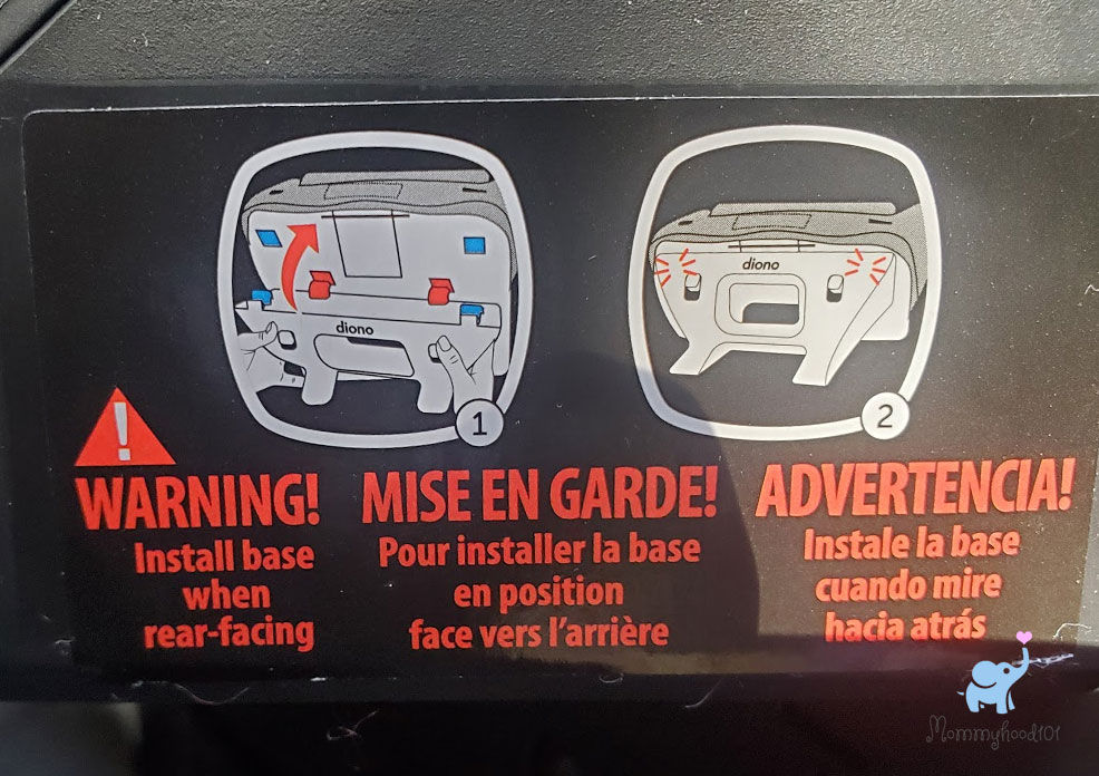 diono radian 3qx car seat infant base warning
