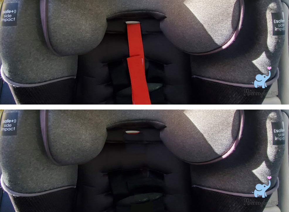 tucked in strap on the diono radian 3qx convertible car seat