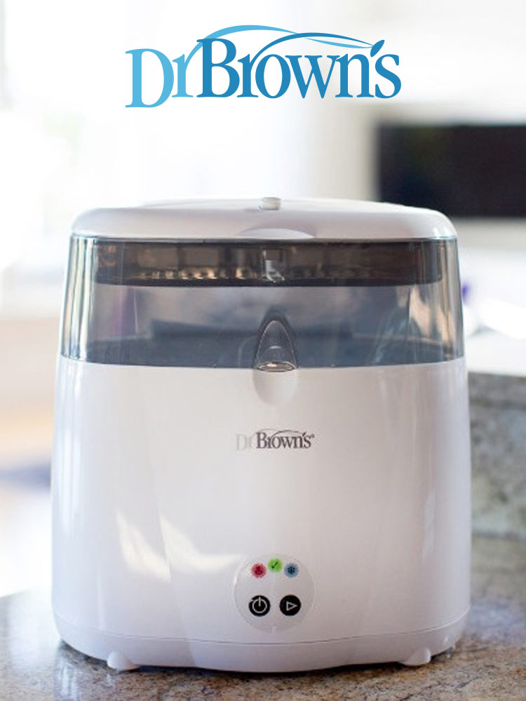the dr browns deluxe sterilizer on a kitchen counter