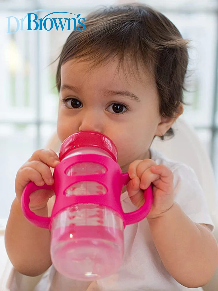 Dr. Brown's Options sippy spout bottle in use